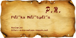 Póka Mátyás névjegykártya